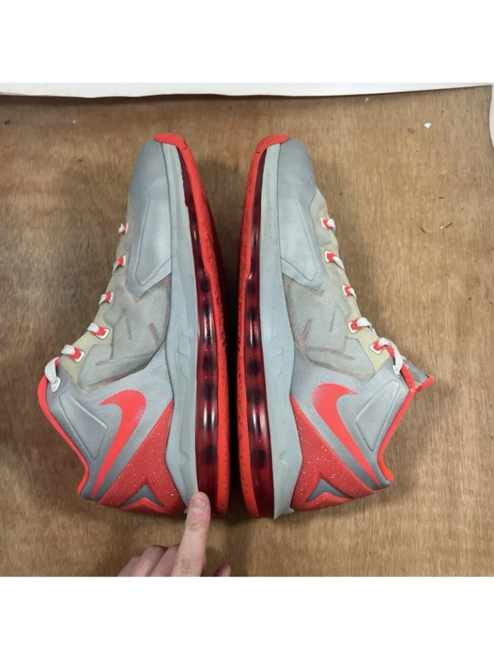Nike LeBron 11 Low Base Grey Laser Crimson (No Box) Men Size 10 Basketball Shoes